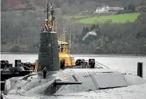  ?? PHOTO: REUTERS ?? HMS Vengeance, from which the faulty Trident missile was launched off the coast of Florida last June.