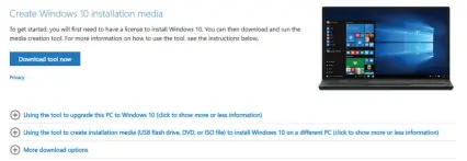  ?? ?? Click this button to download the Windows 10 installati­on media on your computer.