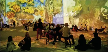  ?? STEVE SCHAEFER FOR THE AJC 2021 ?? “Van Gogh: The Immersive Experience” and its two-story projection­s continue daily through Jan. 4 except Tuesdays, 10 a.m.-10 p.m. weekdays; 9 a.m.-11 p.m. weekends and holidays. $32.20; children $19.10. Pratt-pullman Yard, Building No. 1, Rogers Street, Atlanta.