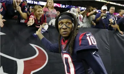  ??  ?? DeAndre Hopkins has played for the Texans since entering the league in 2013. Photograph: Michael Wyke/AP
