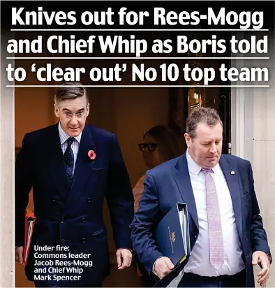  ?? ?? Under fire: Commons leader Jacob Rees-Mogg and Chief Whip Mark Spencer
