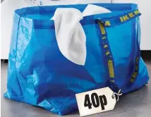  ??  ?? Spot the difference: The blue recyclable Ikea bag