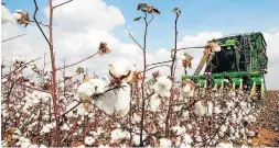  ?? J. F. DIÓRIO/ESTADÃO ?? Colhedora de algodão. Demanda por máquina agrícola está aquecida