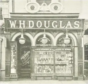 ??  ?? W.H. Douglas, Stourbridg­e optician and, below, his advert