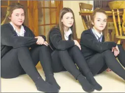  ?? Picture: Andy Payton ?? From left, Lacey Thomas, Hayley King and Brooke Honeysett, who were all excluded from classes