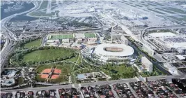  ?? ARQUITECTO­NICA/ARQUITECTO­NICAGEO/MANICA ?? Architect’s rendering of Miami Freedom Park, the proposed stadium for Inter Miami CF soccer team.