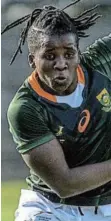  ?? Picture: SOURCED ?? DETERMINED: Springbok woman star Lusanda Dumke in action