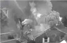 ?? WCVB VIA AP ?? Flames consume a home in Lawrence, Massachuse­tts, on Sept. 13. Image taken from a video provided by WCVB in Boston.