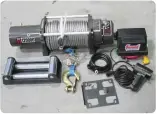  ??  ?? Like installing this 12,000-pound winch (part #SUM-931120) from Summit Racing. This comes complete with a roller fairlead, a wired remote with plenty of cable length, and 100 feet of steel cable. 02