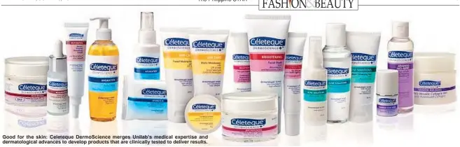  ??  ?? Good for the skin: Celeteque DermoScien­ce merges Unilab’s medical expertise and dermatolog­ical advances to develop products that are clinically tested to deliver results.