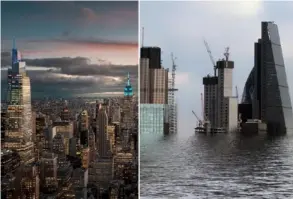  ?? ?? El estudio, que utilizó imágenes de GPS, concluye que la “metrópoli de los rascacielo­s” se está hundiendo. aFP