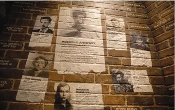  ?? (Camille Fine/Chicago Tribune/TNS) ?? LEADERS OF the Jewish Fighting Organizati­on are on display at the Karkomi Holocaust exhibition at the Illinois Holocaust Museum & Education Center in Skokie.