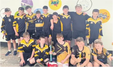  ?? ?? The Bishop Murphy NS senior hurling team – pupils from 4th, 5th and 6th class at the recent Sciath na Scol in Kilworth.