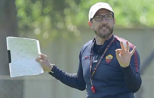  ??  ?? Al via Il tecnico Eusebio Di Francesco, 49 anni, comincia la sua seconda stagione sulla panchina della Roma