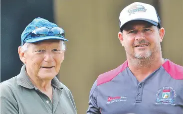  ??  ?? LAUDED: Graham Bevan, left, with Atherton Roosters A-grade coach Graham Clark Snr before the Roosters and Kangaroos match in May, 2018.