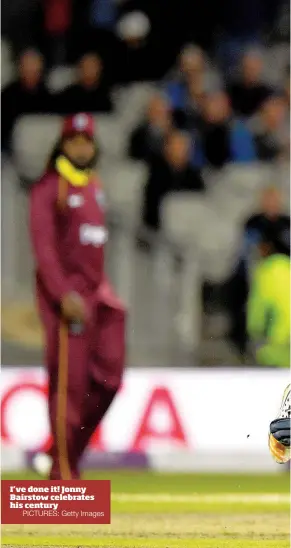  ?? PICTURES: Getty Images ?? I’ve done it! Jonny Bairstow celebrates his century