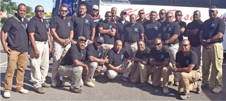  ?? Photo: Waisea Nasokia ?? Returning officers from the United Nations Disengagem­ent Observer Force in the Golan at the Nadi Internatio­nal Airport on July 22, 2019.