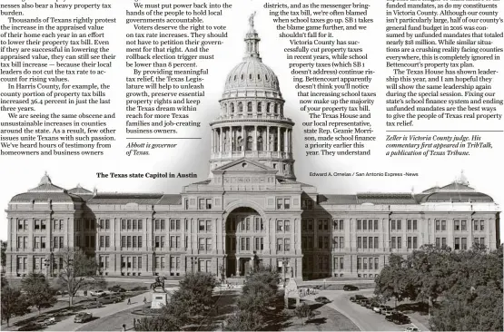  ?? Edward A. Ornelas / San Antonio Express -News ?? The Texas state Capitol in Austin