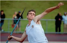  ?? PHOTO: MURRAY WILSON/ FAIRFAX NZ ?? Palmerston North Boys’ High School’s Ben O’connor won the senior boys’ javelin.