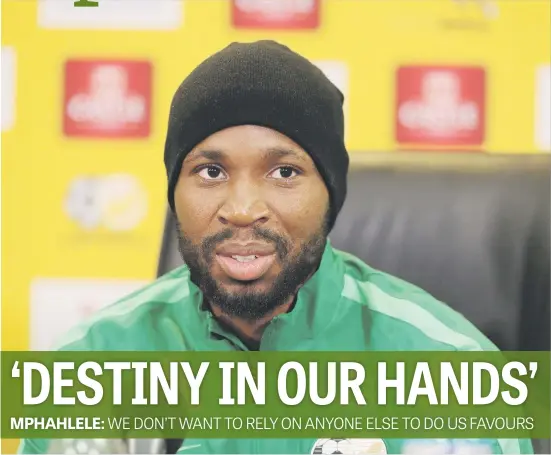 ?? Picture: Backpagepi­x ?? TOUGH ASK. Bafana Bafana defender Ramahlwe Mphahlele is under no illusions about the big job at hand against Cape Verde.