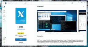  ?? ?? X410 is a well-regarded and occasional­ly discounted X Server for Windows 10. We need an X411, though.