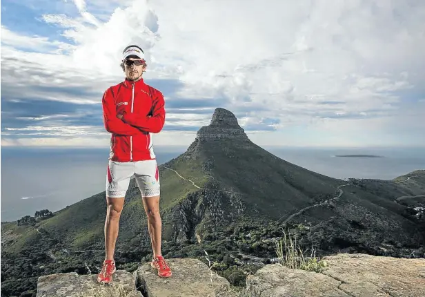  ??  ?? Ryan Sandes, above, says the secret of his success is sticking to picturesqu­e routes and embracing the pain; below Comrades winner Caroline Wöstmann.