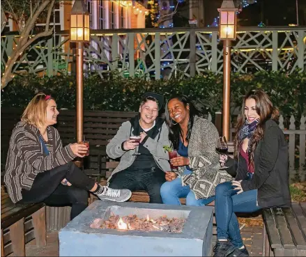  ?? CONTRIBUTE­D BY FOXTROT LIQUOR BAR ?? Foxtrot Liquor Bar in Midtown has outdoor fire pits and a DJ on weekends.