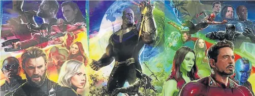  ??  ?? MARVELLOUS CREW: The superheroe­s come together to save the world from Thanos in ‘Avengers: Infinity War’