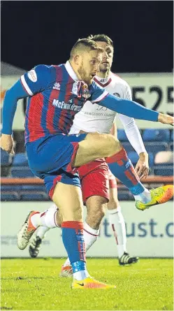  ?? Picture: SNS. ?? Former Dundee and Raith Rovers striker John Baird fires home Inverness’s second goal.