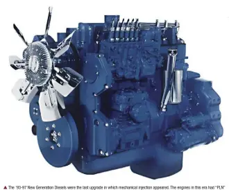  ??  ??  The ’93-97 New Generation Diesels were the last upgrade in which mechanical injection appeared. The engines in this era had “PLN” after the designatio­n. The key feature is the high mounted injection pump and it appeared in the DT408PLN, DT466PLN and...