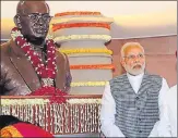  ?? PTI PHOTO ?? ▪ Prime Minister Narendra Modi at the inaugurati­on of Dr Ambedkar National Memorial in New Delhi on Friday.