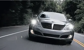  ?? Hyundai ?? The Hyundia Equus already fits in surprising­ly well among prestigiou­s luxury-car company.