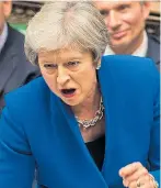  ??  ?? Mrs May in the Commons yesterday