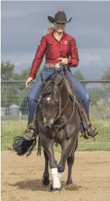  ??  ?? Keep your horse facing straight ahead as you apply leg cues to help him move to the side and forward at the same time. leg-yielding helps you gain control of your horse’s hip and shoulder movements. note that the horse’s legs cross momentaril­y.