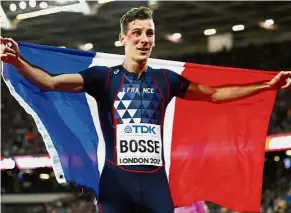  ??  ?? I’m the Bosse: Pierre-Ambroise Bosse of France rejoicing after winning the 800m final at the World Championsh­ips. — Reuters
