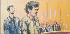  ?? Picture: REUTERS/Jane Rosenberg ?? FTX founder Sam Bankman-Fried stands at the defence table to make a statement to US District Judge Lewis Kaplan at Federal Court in New York City, US, March 28, 2024 in this courtroom sketch.