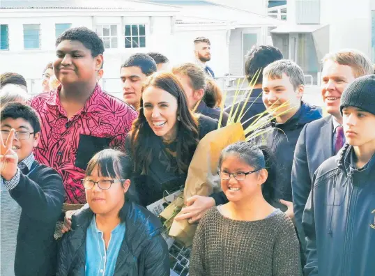  ?? Photo / Will Trafford ?? Jacinda Ardern and Chris Hipkins at Northcote College, which is in line to receive $48.5 million of building work.