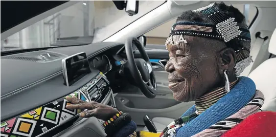  ?? / SUPPLIED ?? Esther Mahlangu is part of an exclusive league of artists that have been part of BMW’s cultural co-operation worldwide.