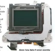  ??  ?? Above: Sony Alpha 9 sensor assembly