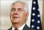  ?? THE ASSOCIATED PRESS ?? Former Secretary of State Rex Tillerson speaks Jan. 29 at the State Department in Washington.