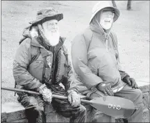  ??  ?? PHOTO SUBMITTED Eighty-year-old Dale Sanders (left, with Richard Sojourner) is trying to become the oldest person to complete the 2,340-mile paddle from Lake Itasca in Minnesota to the Gulf of Mexico. He hopes to arrive in Memphis on July 18.