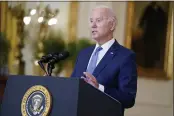  ?? EVAN VUCCI — THE ASSOCIATED PRESS ?? President Joe Biden delivers remarks on the economy from the East Room of the White House in Washington on Thursday.