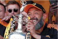  ?? REUTERS ?? Next stop, Premier League: Nuno leads yesterday’s celebratio­n