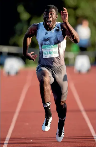  ?? GETTY IMAGES ?? Edward Osei-Nketia ran a personal best of 10.12 seconds in the 100m in Australia last month to close in on the New Zealand record.