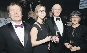  ??  ?? Sponsorshi­p champions Stephen Ison, left, and Rebekah Hutchinson, with retired Maj.-Gen. Tom de Faye and his wife Valerie Raymond, former ambassador to Czech Republic and Slovakia