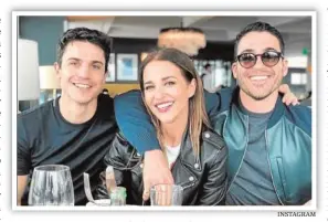  ?? INSTAGRAM ?? Periplo americano Paula Echevarría entre Álex González y Miguel Ángel Silvestre durante su viaje a Los Ángeles. Ahora está en México