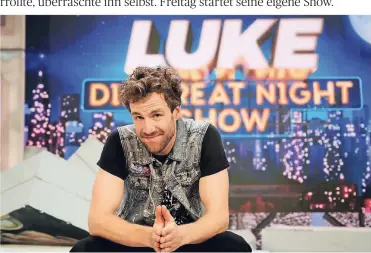  ?? FOTO: WDR/KAI SCHULZ FOTO: H. KAISER/DPA ?? Der Komiker Luke Mockridge bei der Aufzeichnu­ng der ersten Folge von „Luke! Die Greatnight­show“.