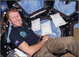  ??  ?? OUT OF THIS WORLD: Major Tim Peake aboard the Space Station