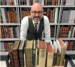  ?? PHOTOS: GED CANN/ STUFF ?? Alexander Turnbull Library curator Anthony Tedeschi said all sorts of inscriptio­ns and drawings could be found in the margins of the medieval texts.