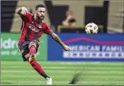 ?? JASON GETZ/AJC 2024 ?? Part of Atlanta United’s defense improvemen­t is due to the upgrading of its personnel at centerback with Derrick Williams and players communicat­ing.